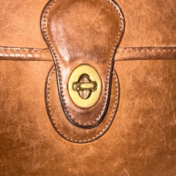 Vintage coach murphy crossbody bag British tan leather flap purse - Picture 3 of 16